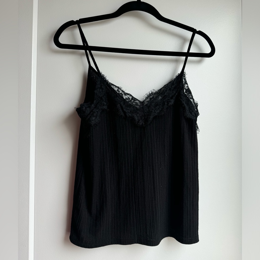 Zara Black Lace Trim Top